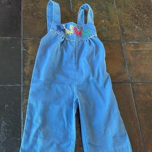 Vintage blue romper with cats on it from Thomas size 2T